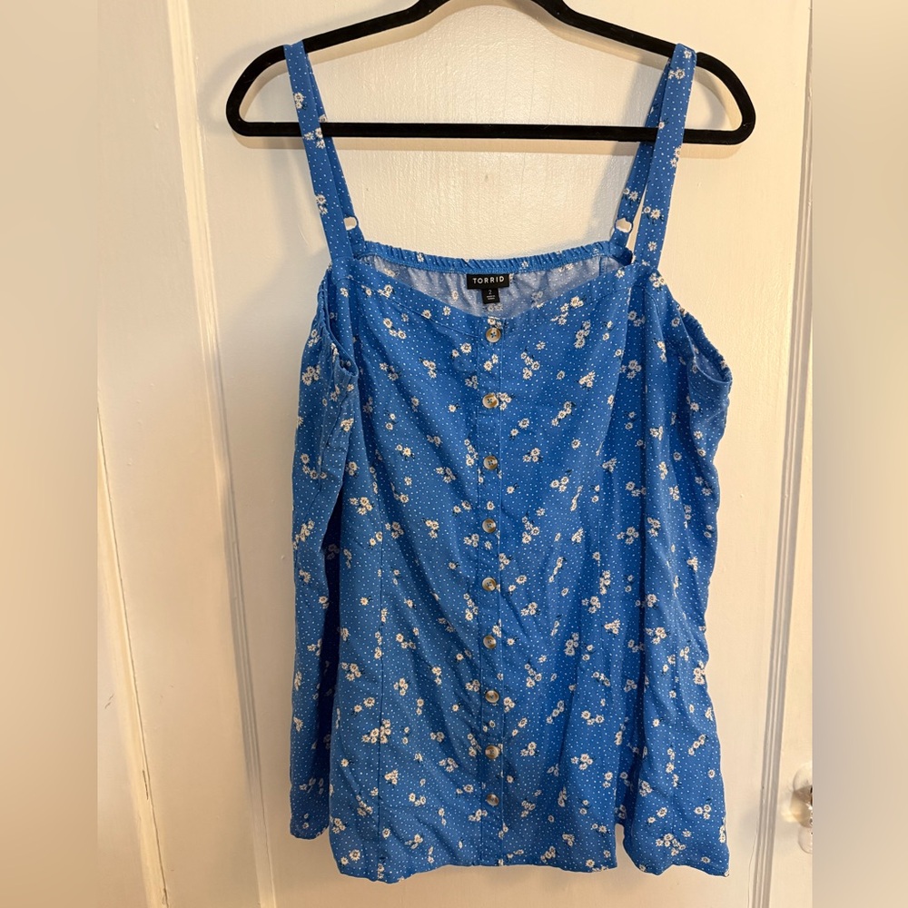 Torrid Blue Floral Fit & Flare Camisole Top